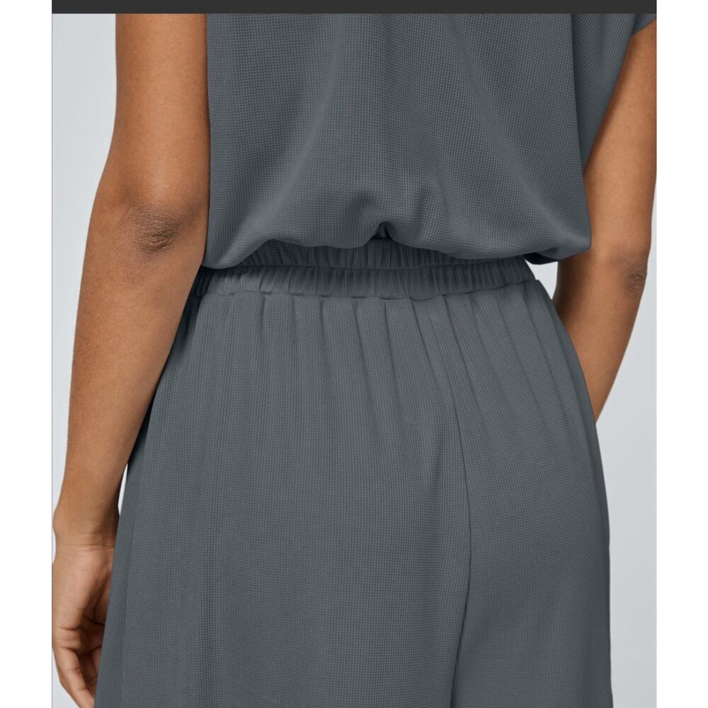Halara Sz Large L Jumpsuit Dark Gray Waffle Knit - Picture 9 of 9